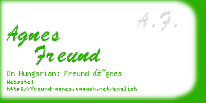 agnes freund business card